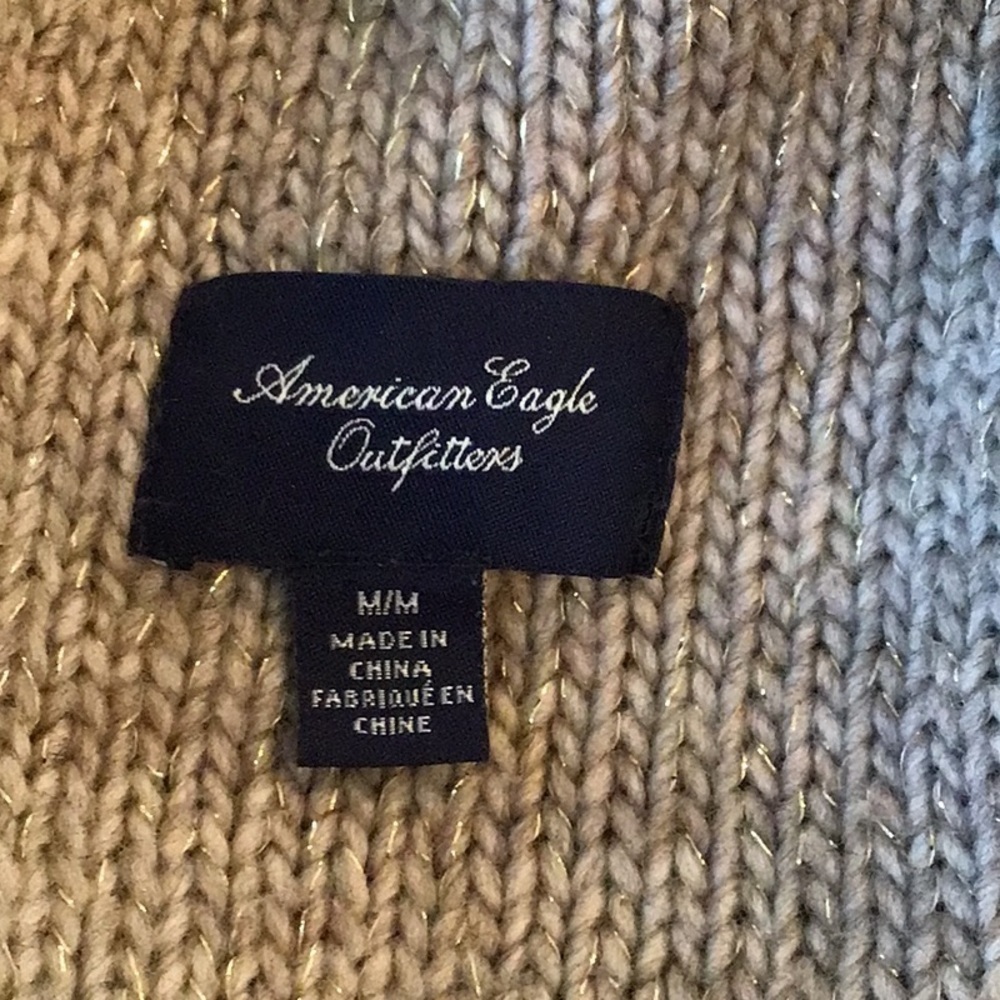 American Eagle Sweater Wrap Tan Colored Size Medium Sweater - Picture 6 of 6